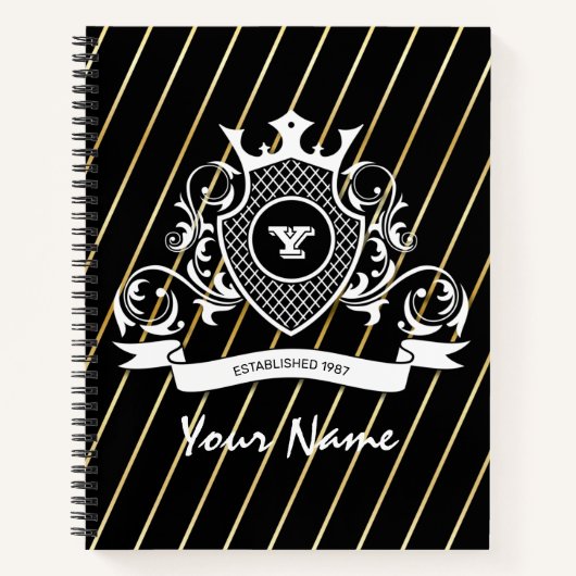 Carnet Elégant Monagram Blanc Mode (Devant)