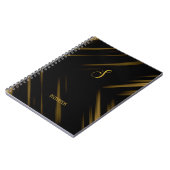 Carnet Élégant Monogram Black & Gold Motif (Côté gauche)