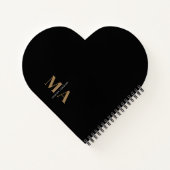 Carnet Élégant Monogram Black Gold Nom (Dos)