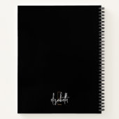 Carnet Élégant Monogram Black Gold Script Business School (Dos)