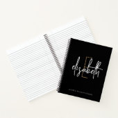Carnet Élégant Monogram Black Gold Script Business School (Intérieur)