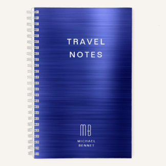 Carnet Elégant Monogram Marine Blue Travel