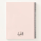 Carnet Élégant Monogram Pink Gold Script Business School (Dos)