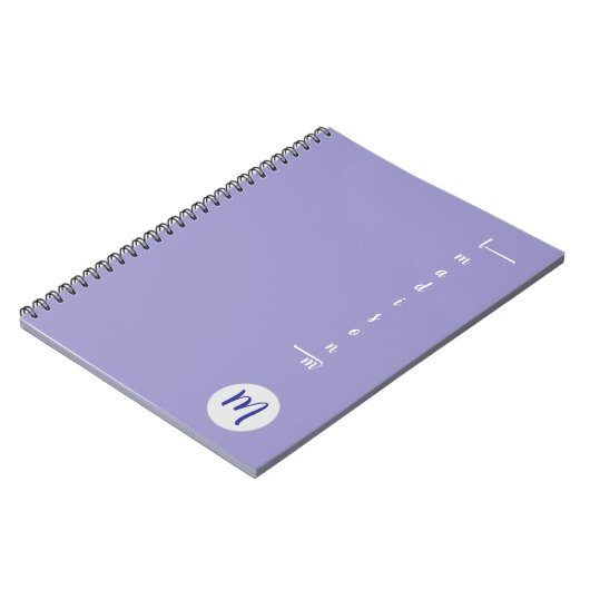 Carnet Elegant Monogram Purple Script Office School (Côté gauche)