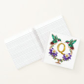 Carnet Elegant Monogram Q Wedding Jewel Hummingbird Gift  (Intérieur)