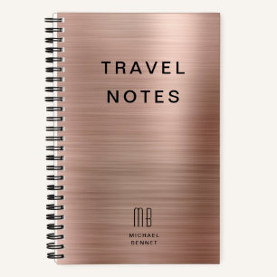 Carnet Élégant Monogram Rose Gold Travel