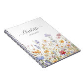 Carnet Elegant Monogram Watercolor Colorful Wildflower (Côté Droit)