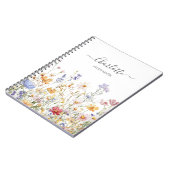 Carnet Elegant Monogram Watercolor Colorful Wildflower (Côté gauche)
