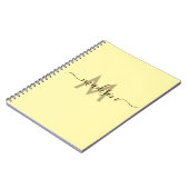 Carnet Elegant Monogram Yellow Script Office School (Côté gauche)