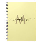 Carnet Elegant Monogram Yellow Script Office School (Devant)
