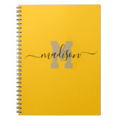 Carnet Elegant Monogram Yellow Script Office School (Devant)