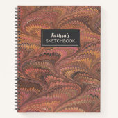 Carnet Elégant Monogramme Artiste Sketchbook Avec Nom (Devant)