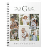 Carnet Élégant Monogramme botanique 6 Photo Collage (Devant)