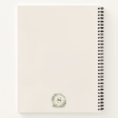 Carnet Élégant monogramme botanique avec nom personnalisé (Dos)