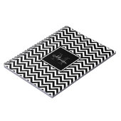 Carnet Élégant Monogramme Chevron noir et blanc (Côté gauche)
