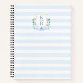 Carnet Elégant Monogramme Côtier Planification Mariage (Devant)