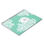 Carnet Élégant monogramme Damas (Côté gauche)