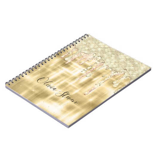 Carnet Élégant monogramme de parties scintillant à goutte (Côté gauche)