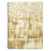 Carnet Élégant monogramme de parties scintillant à goutte (Devant)