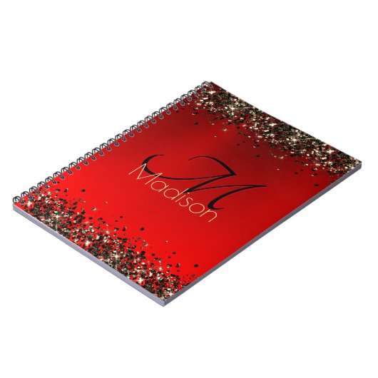Carnet Élégant monogramme de parties scintillant en or no (Côté gauche)