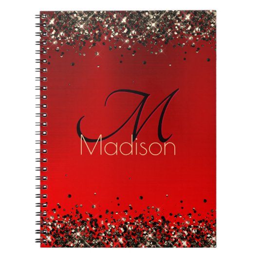 Carnet Élégant monogramme de parties scintillant en or no (Devant)