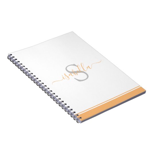 Carnet Élégant Monogramme De Script Moderne (Côté Droit)