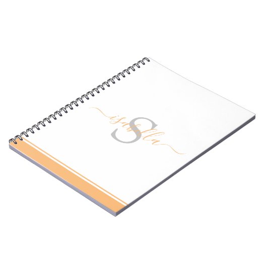 Carnet Élégant Monogramme De Script Moderne (Côté gauche)