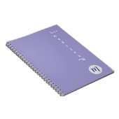 Carnet Élégant Monogramme Écriture Violet Bureau École (Côté Droit)