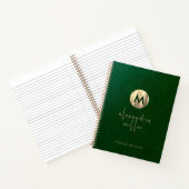 Carnet Élégant Monogramme en cuir vert or (Intérieur)