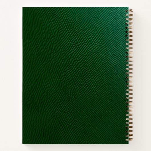 Carnet Élégant Monogramme en cuir vert or (Dos)