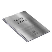 Carnet Élégant Monogramme Faux Gris ArgentéVoyage (Côté Droit)