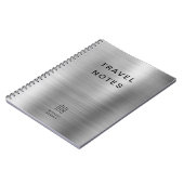 Carnet Élégant Monogramme Faux Gris ArgentéVoyage (Côté gauche)