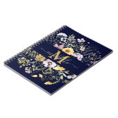 Carnet Élégant Monogramme Fleur sauvage d'été Meadow Flor (Côté gauche)