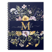 Carnet Élégant Monogramme Fleur sauvage d'été Meadow Flor (Devant)