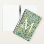 Carnet Élégant monogramme floral jasmin vert (À l'intérieur)