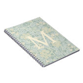 Carnet Élégant monogramme floral jasmin vert pastel (Côté Droit)