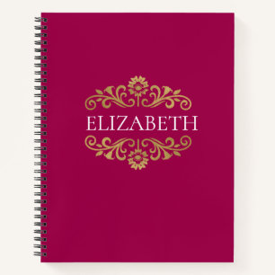 Carnet Élégant Monogramme Hot rose Office School