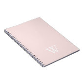 Carnet Élégant Monogramme initial rose pâle (Côté Droit)