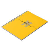 Carnet Élégant Monogramme Jaune Écriture Bureau École (Côté gauche)