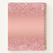 Carnet Élégant Monogramme Luxe Shimmer Rose Gold (Dos)