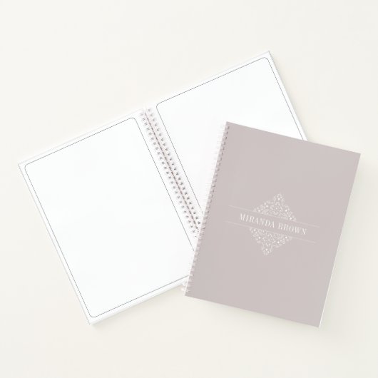 Carnet Élégant Monogramme minimaliste Simple Classé (Intérieur)