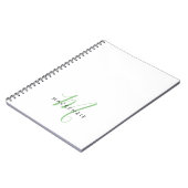 Carnet Élégant Monogramme moderne blanc vert Script (Côté gauche)