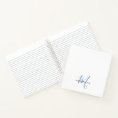 Carnet Élégant Monogramme moderne bleu blanc (Intérieur)