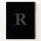 Carnet Élégant Monogramme Noir & Gris  (Dos)