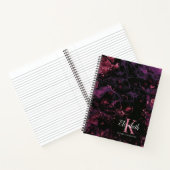 Carnet Élégant Monogramme noir violet Script (Intérieur)