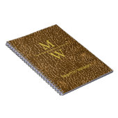 Carnet Elégant Monogramme Or Luxe Texture Or Lettrage (Côté Droit)