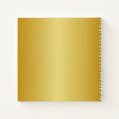Carnet Élégant Monogramme Or Polka Motif (Dos)