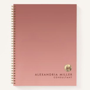 Carnet Élégant Monogramme Or Rose