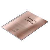 Carnet Élégant Monogramme Or Rose Voyage (Côté gauche)