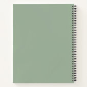 Carnet Élégant Monogramme Or Vert Sage (Dos)
